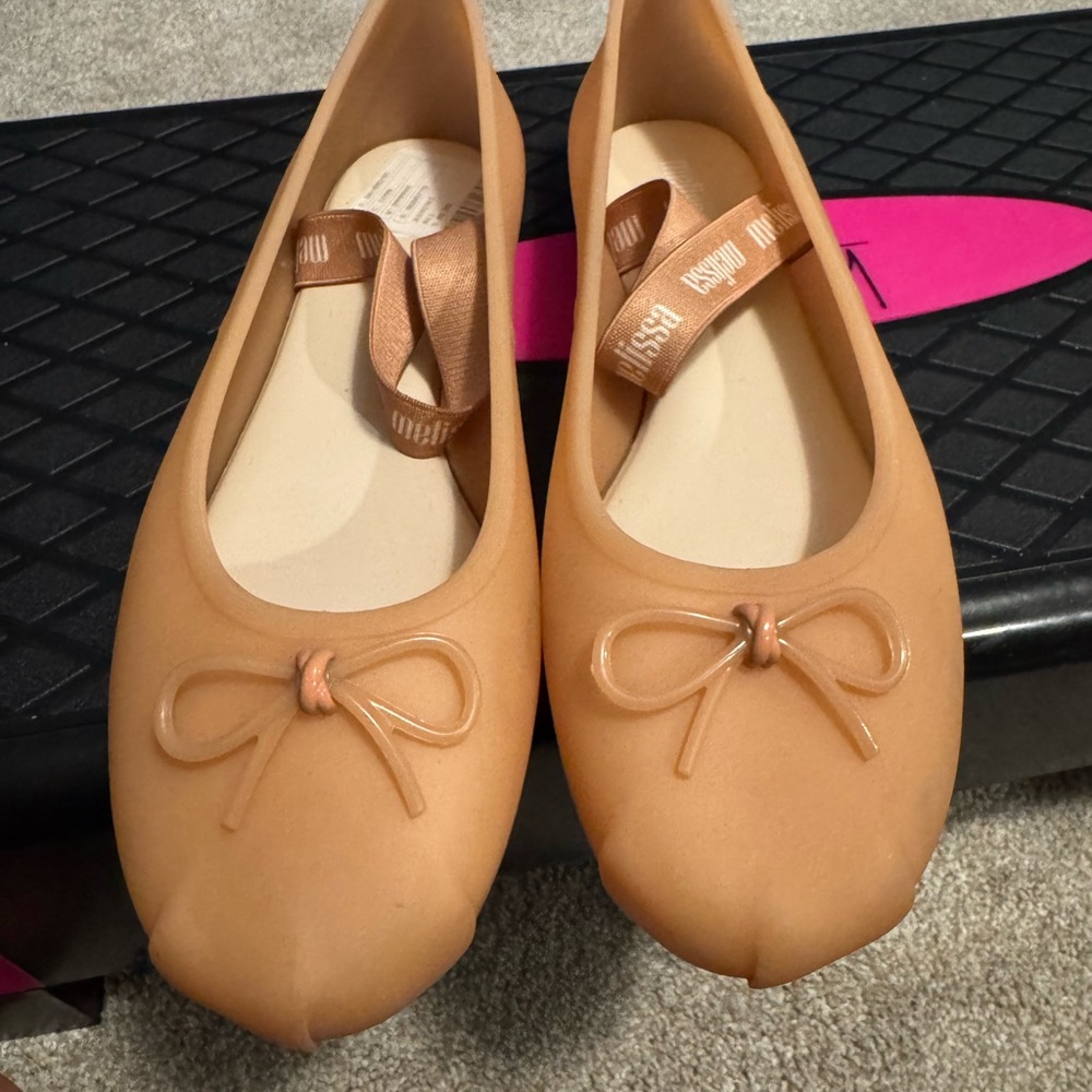 Melissa Tan Flats with Bow Detail